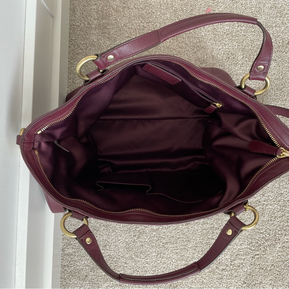 Coach Burgundy Leather Satchel - Picture 6 of 11
